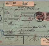 Dt. Reich Auslands Paketkarte MiNr 50 MiF 1891 - Apolda nach Brüssel Belgien