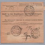 Dt. Reich Auslands Paketkarte Berlin nach Russland / Polen Wloclawek 1913