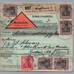 Dt. Reich Nachnahme Auslands Paketkarte Reutlingen nach Russland Polen 1913