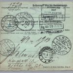 Dt. Reich Nachnahme Auslands Paketkarte Reutlingen nach Russland Polen 1913