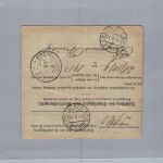 Dt. Reich Auslands Paketkarte Berlin nach Russland / Polen Wloclawek 1913