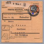 Deutsches Reich Paketkarte EF MiNr 528 - Graz Österreich 1941