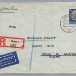 Dt. Reich Luftpost Brief Einschreiben MiNr 527 EF Mainz nach Cross England 1939