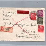 Dt. Reich Einschreiben Eil Brief Ahrenshoop Wustrow nach Berlin 1940