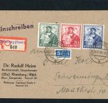 Alliierte Besetzung BiZone Mi.Nr. 103 - 105 Satzbrief Einschreiben Rheinberg