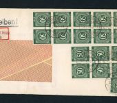 All. Besetzung MeFr Mi.Nr. 932 Einschreiben Frankenhain - Stuttgart 16.07.1948