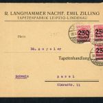 Dt. Reich Infla Mehrfachfrankatur Leipzig Lindenau nach Baseel