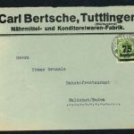 Dt. Reich Infla Einzelfrankatur Tuttlingen nach Waldshut