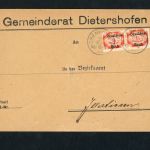 DR Brief Infla Dienst Mehrfachfrankatur Michel Nr. 48 Dietershofen 331.03.1922