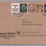Brief Dt. Reich MiNr S 216 - Metzingen 1944
