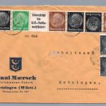 Brief Dt. Reich MH Zusammendruck - Strickwaren Metzingen 1943
