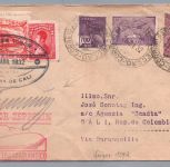 Via Condor Zeppelin Brief 1. Südamerikafahrt Cali Kolumbien 1932 + Unterschrift