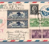 Luftpost Brief Katapult Schleuderflug Dampfer Bremen 1933 - USA Einschreiben