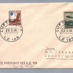 Dt. Reich Zeppelin Mischfrankatur LZ 129 - Erste Postfahrt 23.03.1936