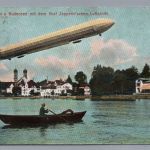 AK Zeppelin - über dem Bodensee bei Friedrichshafen 1910