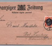 Danziger Zeitung Streifband nach Bad Harzburg 1921