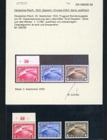 Deutsches Reich Michel Nummer 496 - 498 Chicago Fahrt postfrisch Attest