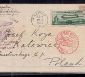 USA Zeppelin Beleg Graf Zeppelin Akron 1933 nach Kattowitz Polen über Berlin