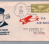 Patriotic - USA Luftpostbrief Moffett nach Rahway NJ - USS Macon Commander 1934