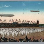 Ansichtskarte Zeppelin über dem XII Turnfest in Leipzig 1913 nach Wien