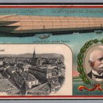 Auslands Ansichtskarte Zeppelin Luftschiff Dreibild - Basel 1903 nach Waidhof