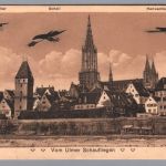 Ansichtskarte Schaufliegen Flugzeuge Ulm - Feldpost 1914 nach Dresden