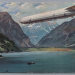 Ansichtskarte Luftschiff Zeppelin in den Alpen - Belgien nach Luxemburg 1911