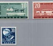Franz. Zone Baden Michel Nr. 53 - 57 postfrisch