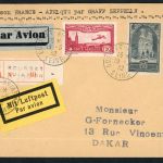 Frankreich Luftpost Einschreiben Zeppelin Bourget n. Dakar 1932