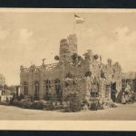 offizielle Postkarte Bauchfachausstellung Leipzig 1913 - Burg-Cafe mit Stempel