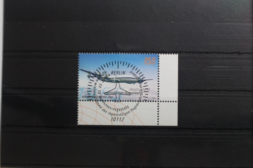 BRD 2450 gestempelt Flugzeug Eckrand Vollstempel Bundesrepublik #SJ033