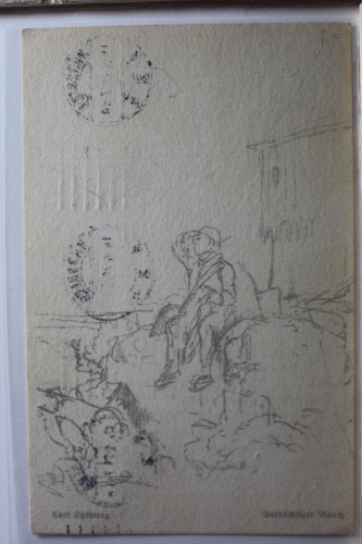 AK Deutschland Verdächtiger Rauch - Karl Spitzweg 1921 gebraucht #PF047