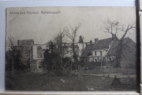 AK Rollencourt Kirche und Pastorat 1916 gebraucht #PF206