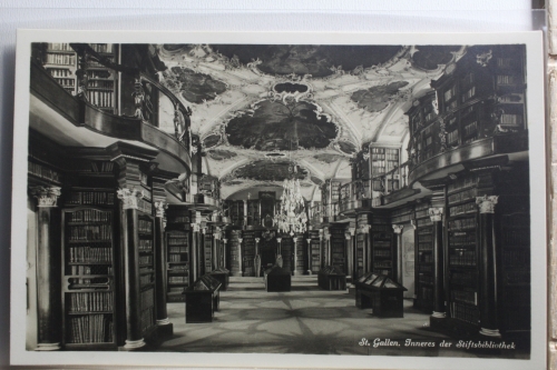 AK St. Gallen Inneres der Stiftsbibliothek ungebraucht #PF285