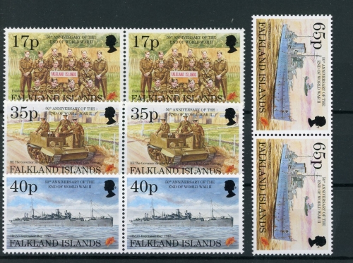 Falkland Inseln 4 Paare 644-47 postfrisch Schiffe #IF509