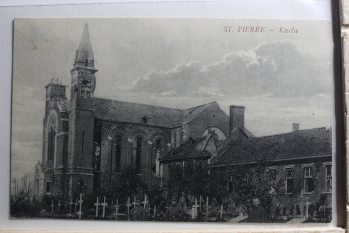 AK Frankreich St. Pierre - Kirche Feldpostkarte 1916 gebraucht #PF321