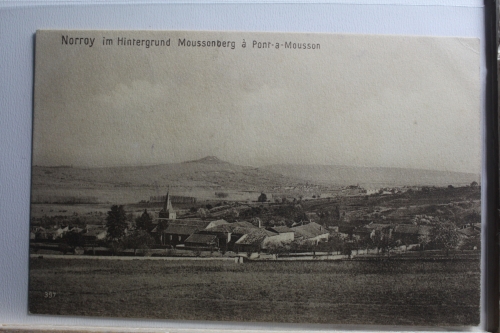 AK Norroy im Hintergrund Moussonberg à Pont-a-Mousson Feldpost gebraucht #PF381