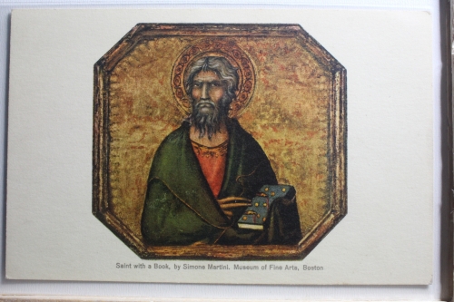 AK Boston Saint with a Book, by Simone Marthini ungebraucht #PF425