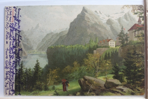 AK Seelisberg Künstlerkarte 1903 gebraucht #PE678