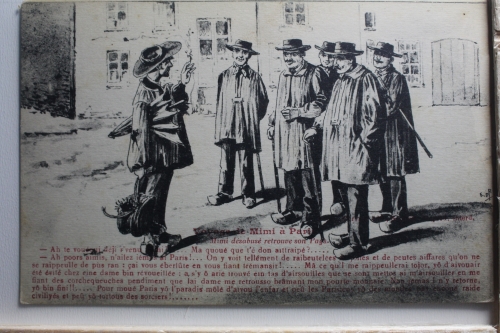 AK Paris Reise von Mimi nach Paris (Serie von zwölf Karten) ungebraucht #PE742