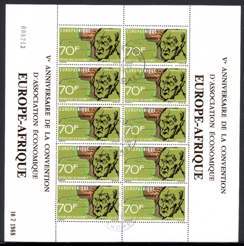 Dahomey Kleinbogen 351 gestempelt Adenauer #IX498