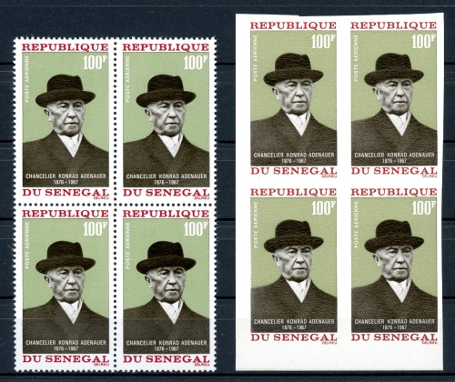 Senegal 4er Blöcke 371 A + B postfrisch Adenauer #IN478