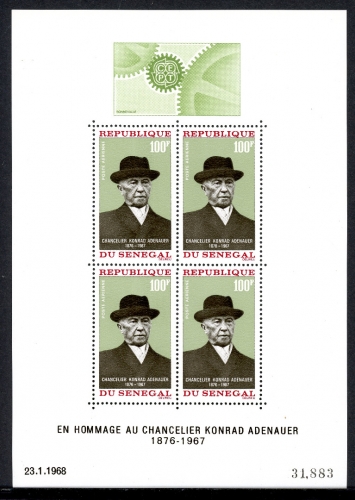 Senegal Block 4 A postfrisch Adenauer #IN480
