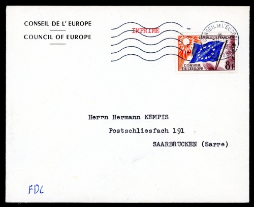 Frankreich Dienstmarken Europarat 2 II Ersttagesbrief/FDC #IU981