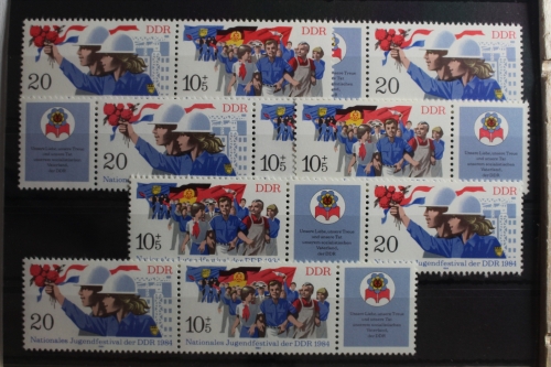 DDR W Zd 588 - W Zd 593 postfrisch Zusammendrucke #SR692