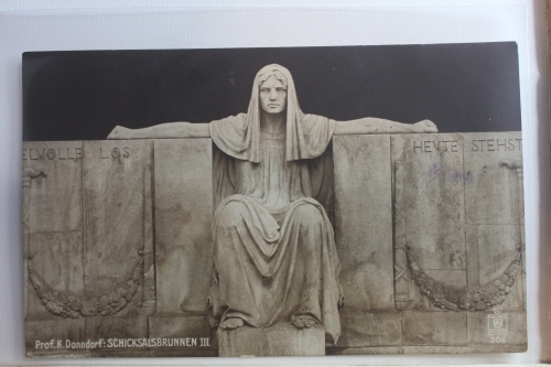 AK Deutschland Prof. K. Donndorf - Schicksalbrunnen III gebraucht #PF473