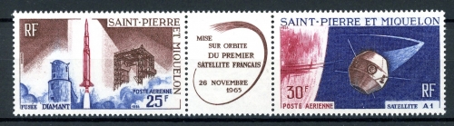 St. Pierre et Miquelon 3er Streifen 413-414 postfrisch Raumfahrt #GB472