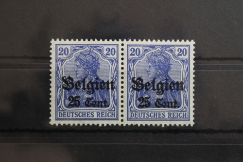 Deutsche Besetzung 1. WK Belgien 18 postfrisch als waagerechtes Paar #SW071