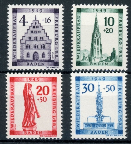 Fr. Zone Baden 38 A - 41 A postfrisch