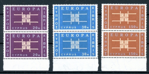 Zypern senkr. Paare Unterrand 225-227 postfrisch CEPT #GU543